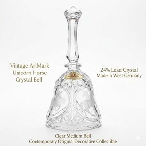 Vintage ArtMark Unicorn Crystal Bell – 24% Lead – West Germany